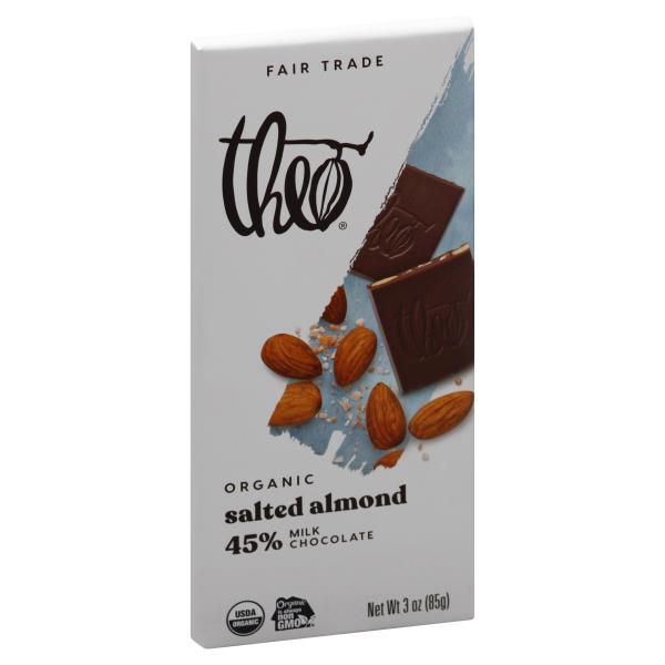 Theo Salted Almond, Organic, 45 Milk Chocolate Publix Super Markets