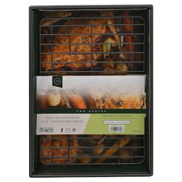 Chicago Metallic Pro Series Roast Pan, with Rack, Heavy Duty, Nonstick