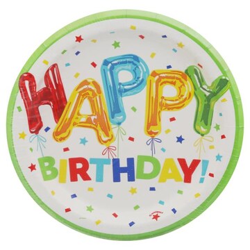 Unique Plates, Happy Balloon Birthday, 6-3/4 Inch