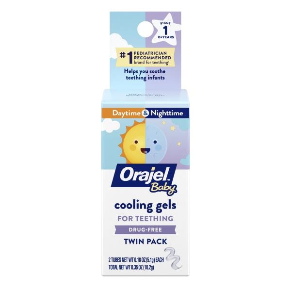 Orajel Baby Cooling Gel for Teething, NonMedicated, Daytime