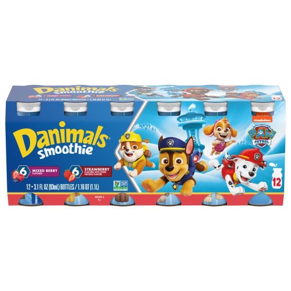 Danimals Smoothie, Paw Patrol, Soaring Strawberry Flavor/Brave Berry ...