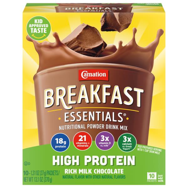 Carnation Breakfast Essentials Nutritional Drink Mix, High Protein