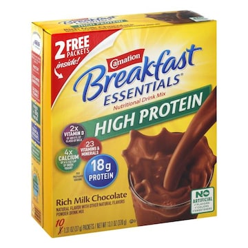 Carnation Breakfast Essentials Nutritional Drink Mix, High Protein, Rich Milk Chocolate