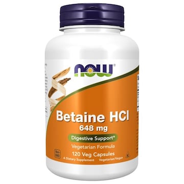 NOW Betaine HCl, 648 mg, Veg Capsules