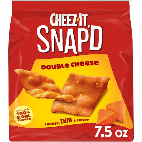 chipchipshop 2点 Cheez-It Snap'd Cheese Cracker Chips Double Cheese, Thin Crisps