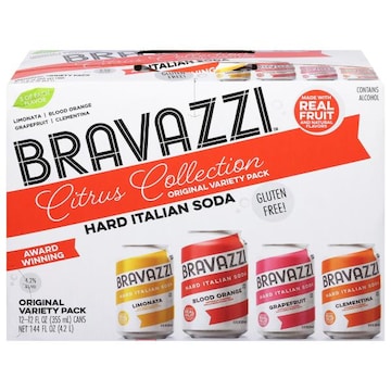 Bravazzi Soda, Hard Italian, Variety Pack