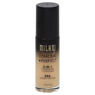 Milani Foundation + Concealer, 2-in-1, Conceal Perfect, 02A Creamy Natural