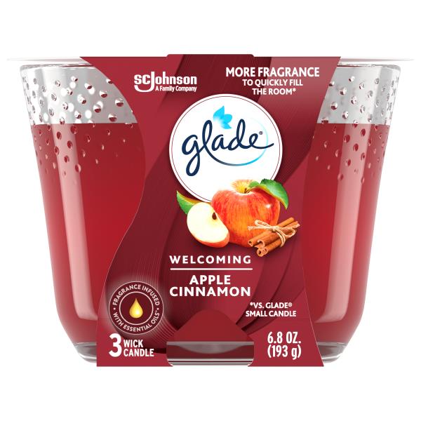 Glade Wick Candle Apple Cinnamon Fragrance Candle Infused With Essential Oils Oz