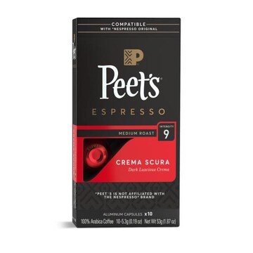 Peet's Coffee & Tea Crema Scura (Intensity 9) Medium Roast Capsules - 10ct Capsules