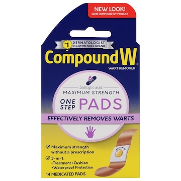 Compound W Wart Remover Pads, One Step, Maximum Strength
