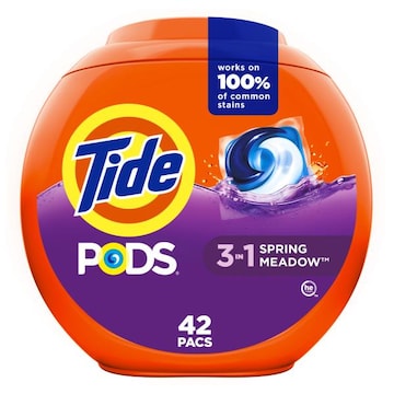 Tide PODS Laundry Detergent Soap Pacs 42 Count, Spring Meadow Scent