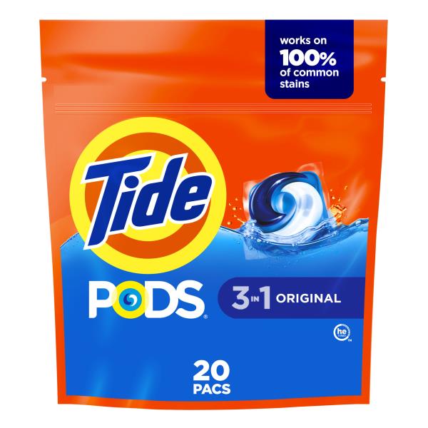Tide PODS Laundry Detergent Pacs, Original Scent, 20 Count Publix