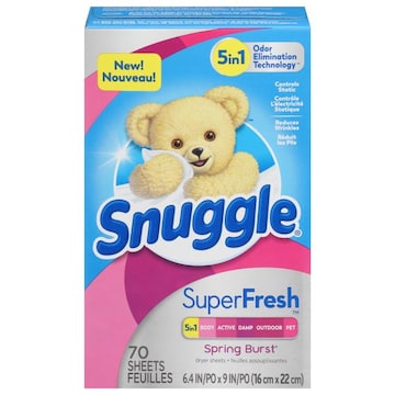 Snuggle SuperFresh Dryer Sheets w/ Static Control & Odor Eliminating Technology