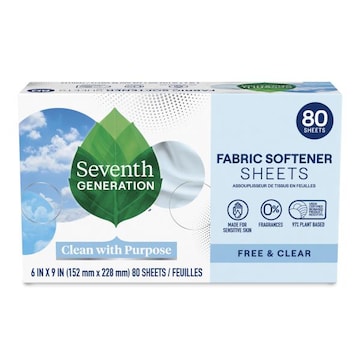 Seventh Generation Fabric Softener Sheets, Free & Clear