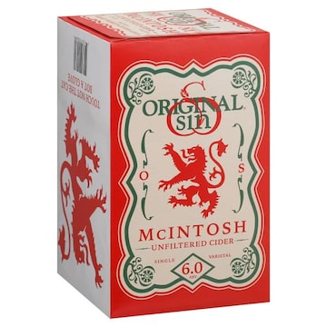 Original Sin Cider, Unfiltered, Mcintosh, Single, 6 Pack
