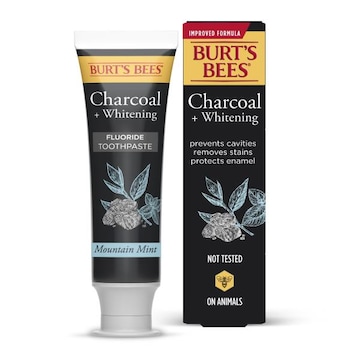 Burt's Bees Toothpaste, Natural Flavor, Charcoal with Fluoride Toothpaste, Mountain Mint, 4.7 oz