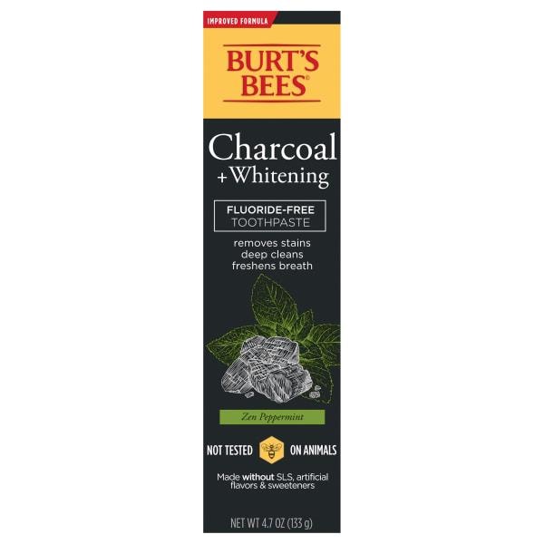 Burt's Bees Toothpaste, FluorideFree, Zen Peppermint, Charcoal