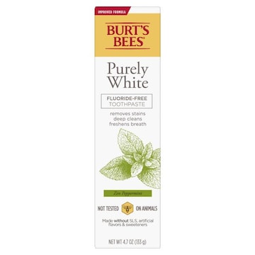 Burt's Bees Toothpaste, Natural Flavor, Fluoride-Free, Purely White, Zen Peppermint, 4.7 oz