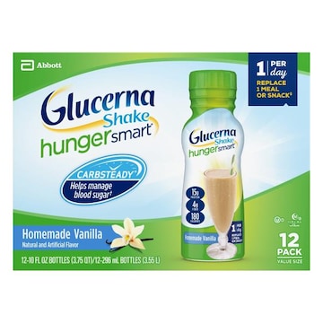 Glucerna Hunger Smart Shake, Classic Vanilla, Value Size, 12 Pack