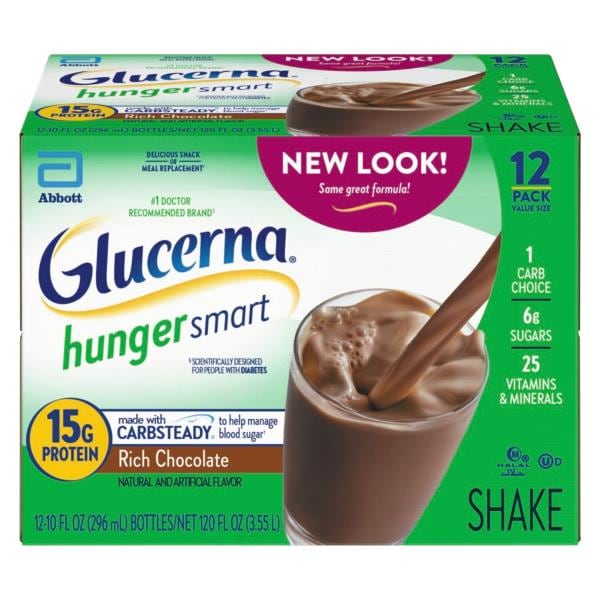 Glucerna Hunger Smart Shake, Classic Chocolate, Value Size, 12
