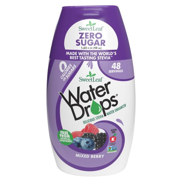 SweetLeaf WaterDrops Water Enhancer, Delicious Stevia, Mixed Berry