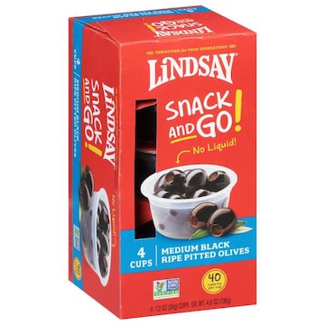 Lindsay Olives, Black Riped Pitted, Medium