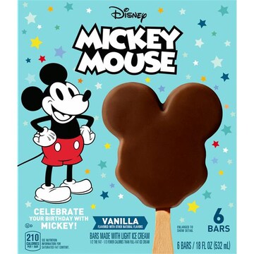 Disney Mickey Mouse Ice Cream Bars, Vanilla
