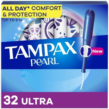 Tampax Pearl Tampons with LeakGuard Braid, Ultra, 32 Ct