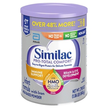 Similac Pro-Total Comfort Infant Formula with Iron, Milk-Based Powder, 0-12 Months