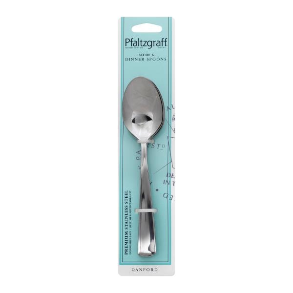 Pfaltzgraff Dinner Spoons, Premium Stainless Steel, Set of 6