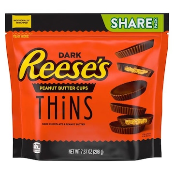 Reese's Puffs Peanut Butter Cups, Dark, Thins, Share Pack