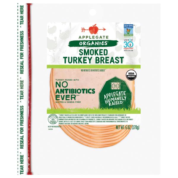 Applegate Naturals Organics Organic Smoked Turkey Breast Sliced