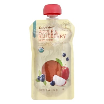GreenWise Baby Food, Organic, Apple & Blueberry, Stage 2 (6 Months+)