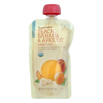GreenWise Baby Food, Organic, Peach, Banana & Apricot, Stage 2 (6 Months+)