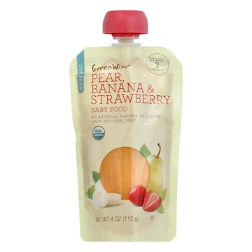 GreenWise Baby Food, Organic, Pear, Banana & Strawberry, Stage 2 (6 Months+)