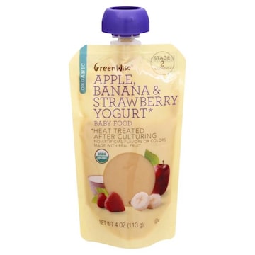 GreenWise Baby Food, Organic, Apple, Banana & Strawberry Yogurt, Stage 2