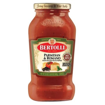 Bertolli Sauce, Parmesan & Romano, with Cracked Black Pepper