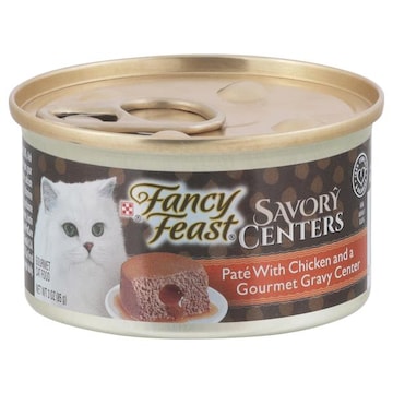 Fancy Feast Pate with Chicken and a Gourmet Gravy Center Gourmet Cat Food