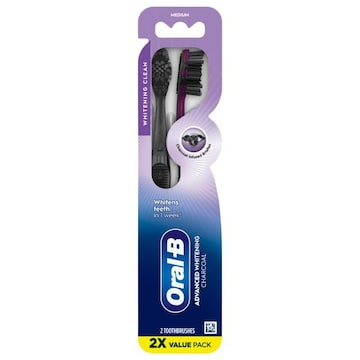 Oral-B Medium Advanced Whitening Charcoal Toothbrushes Value Pack