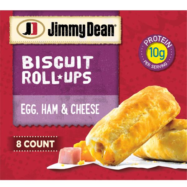 Jimmy Dean Biscuit RollUps,Ham, Frozen Breakfast, 8 Count Publix