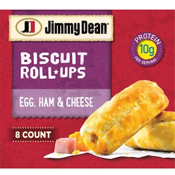 Jimmy Dean Biscuit Roll-Ups,Ham, Frozen Breakfast, 8 Count