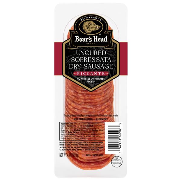 Boar's Head Dry Sausage, Sopressata, Piccante, Uncured Publix Super