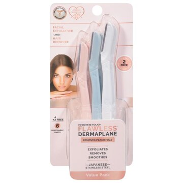 Finishing Touch Flawless Facial Exfoliator & Hair Remover, Japanese, Stainless Steel, Value Pack