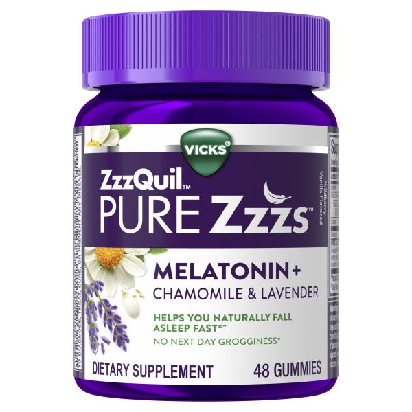 Vicks PURE Zzzs Melatonin Sleep Aid Gummies, 1mg, Dietary