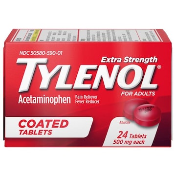 Tylenol Acetaminophen, Extra Strength, 500 mg, Coated Tablets