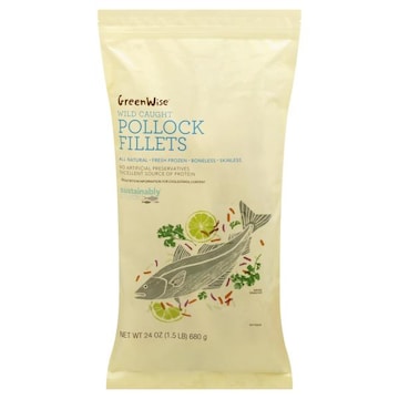GreenWise Alaskan Pollock Fillets, Wild, Sustainably Sourced, Frozen