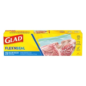 Glad Flex N Seal Zipper Bags, Freezer, Gallon