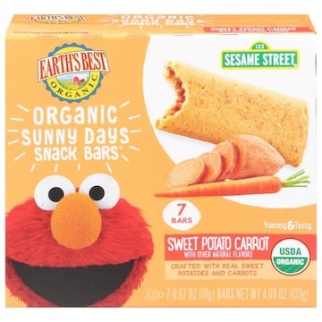 Earth's Best Organic Organic Snack Bars, Sweet Potato Carrot, Sunny Days