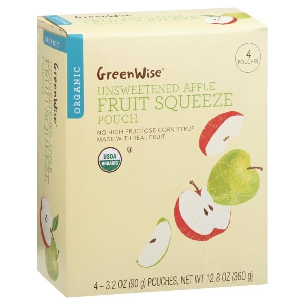 GreenWise Fruit Squeeze Pouch, Organic, Unsweetened Apple | Publix