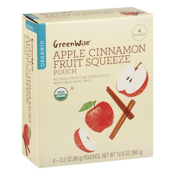 GreenWise Fruit Squeeze Pouch, Organic, Apple Cinnamon